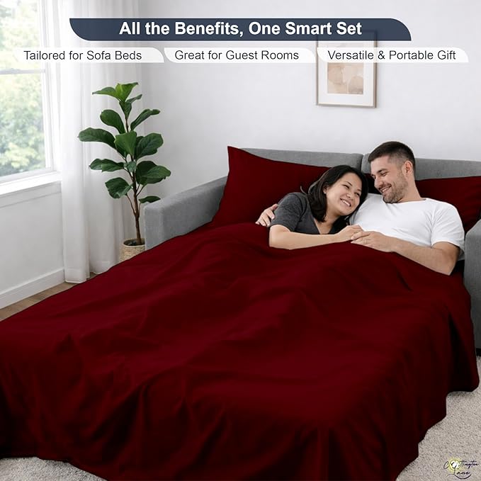 Cottington Lane Sleeper Sofa Sheets Full Size, 4 Piece Premium Quality 100%
