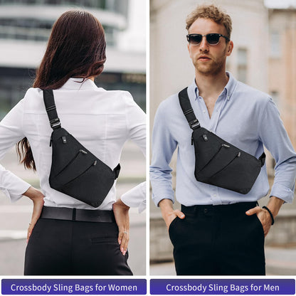 OSOCE Anti Theft Travel Bag, Mens Sling Chest Bag, Crossbody Multi Pockets Shoulder Bag Waterproof Bags Cover Pack Casual Cycling Hiking for Men Women