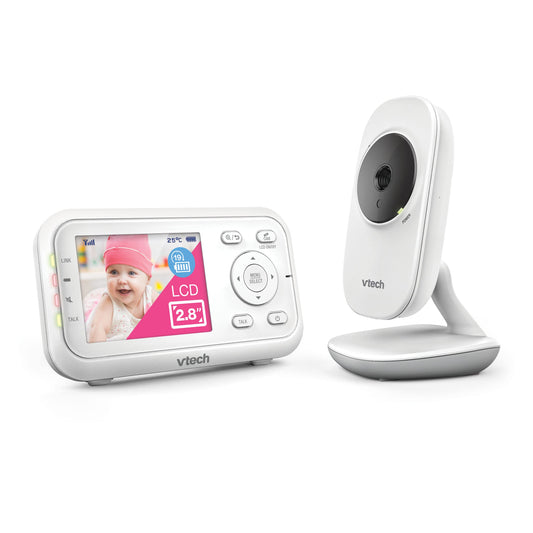 VTech VM3250 Video Baby Monitor with Camera,300m Long Range, Baby Monitor with 2.8" LCD Screen,Up to 19-hr Video Streaming,Night Vision,Secured Transmission,Temperature Sensor,Soothing Sounds,2X Zoom