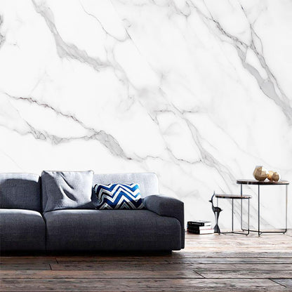 GLWYHY - Elegant White Marble Pattern self-Adhesive Mural and Light-Colored Striped Peel-and-Stick Bedroom Wallpaper - 58"x80"