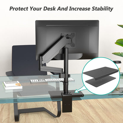 WALI Monitor Mount Reinforcement Plate for Thin, Glass, and Other Fragile Table Tops, with Most Monitor Bracket Grommet C Clamp Installation (CGRP-B), Black
