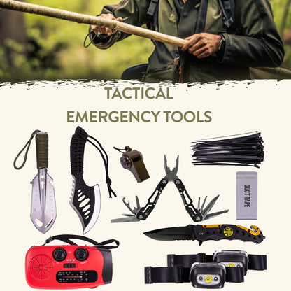 TacPreps 72 Hour Survival Kit, 45L Bug Out Bag with Emergency Food, Water Filter, First Aid Kit, Shelter and Survival Tools
