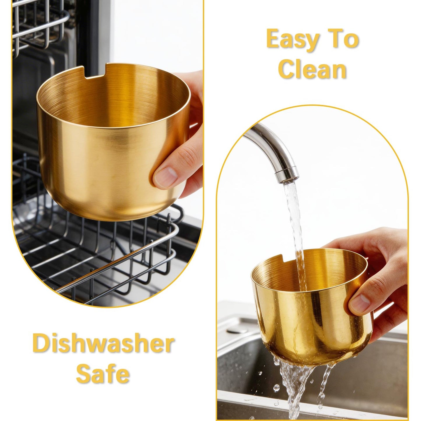Orepzinc 3 Pcs Gold Coffee and Sugar Dispenser with Storage Rack - Stainless Steel Gold Sugar Container Condiment Dispenser with Glass Lid and Spoon for Home Kitchen for Salt, Coffee Bean