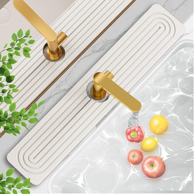 24'' Longer Faucet Mat for Kitchen Sink Stone Faucet Mat for Kitchen Sink
