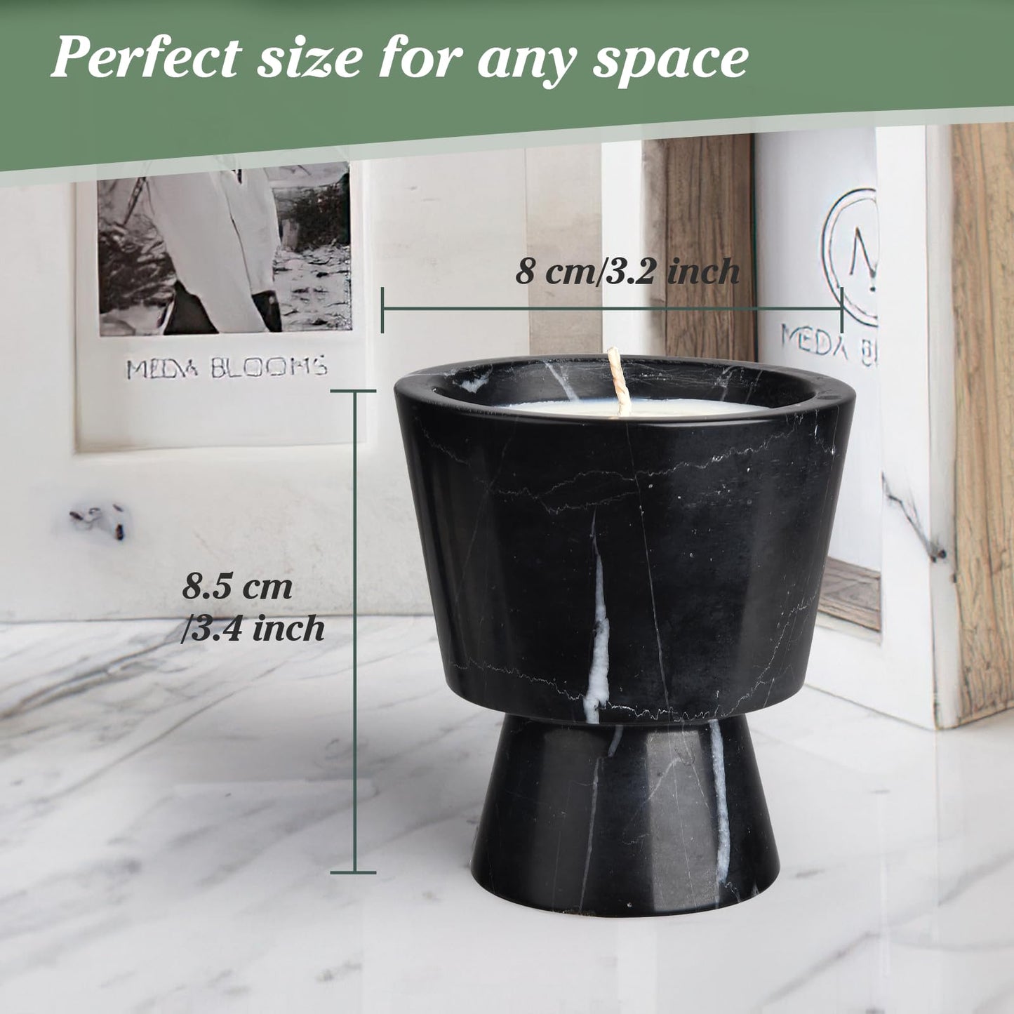Story of Stone Marble Candle Holder | Soy Wax | Non-Toxic | Reusable Stone Jar |Votive Candle|Tealight Candle Holder|Distinctive Gift.Natural Aromatherapy for Women & Men