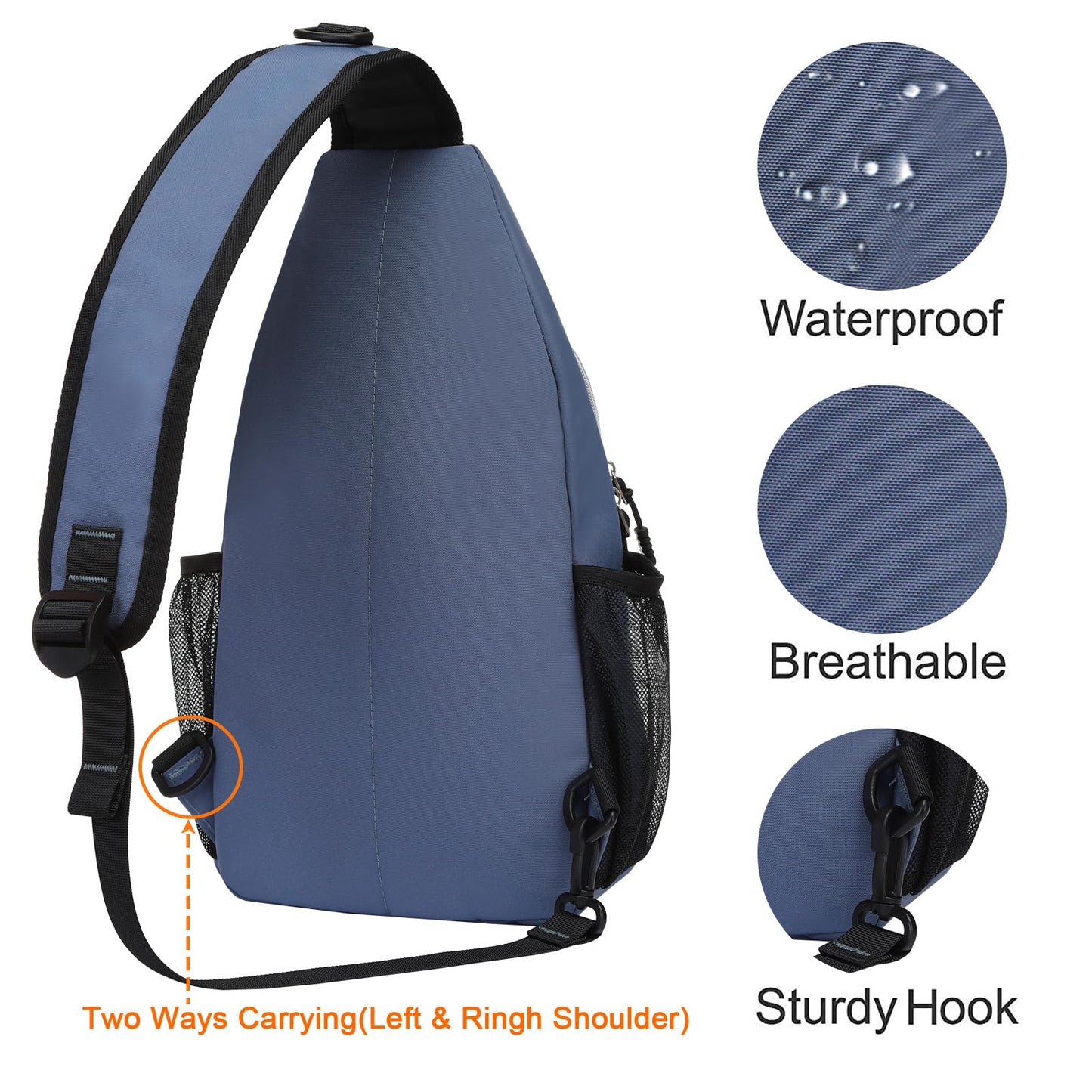 MOSISO Sling Backpack, Multipurpose Crossbody Shoulder Bag Travel Hiking Daypack