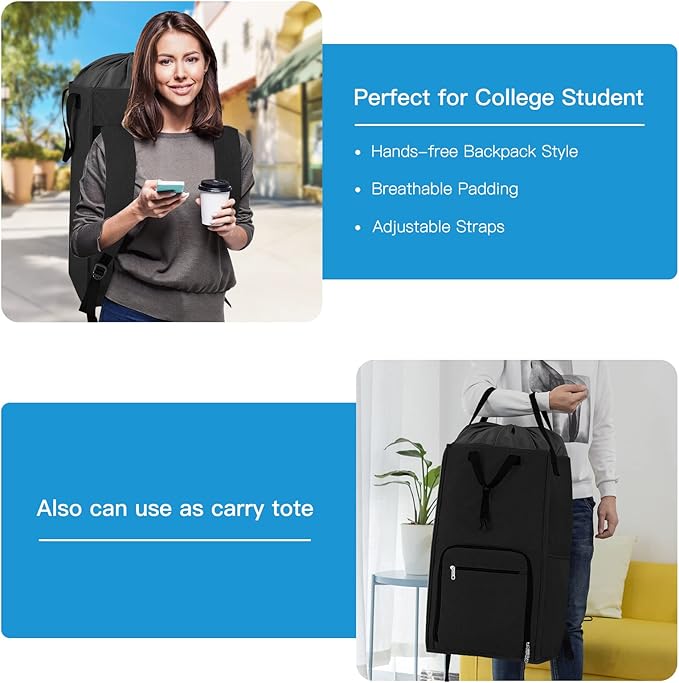Laundry Backpack Bag, Bukere Extra Large 2 in 1 Laundry Hamper Basket