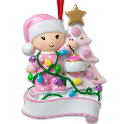 Personalized 2nd Christmas Ornament 2025 | Custom Name & Year | Baby Girl Toddler Decorating Tree with Ornaments | Cute Keepsake for Granddaughter, Babys First, Second, 3rd, Baby's Little Great Kids