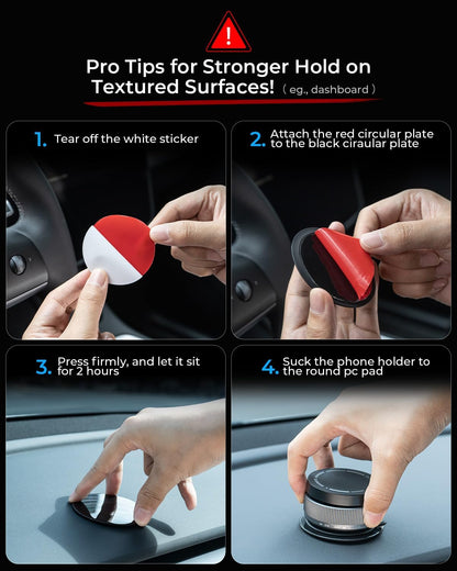 Upgraded Vacuum Magnetic Phone Holder Stand [89+LBS Strongest Suction & 24*N55 Ultra Magnetic] 360° Adjustable Car Phone Mount for MagSafe Suction Cup, Compatible with Car/Gym/Mirror for iPhone 17 16