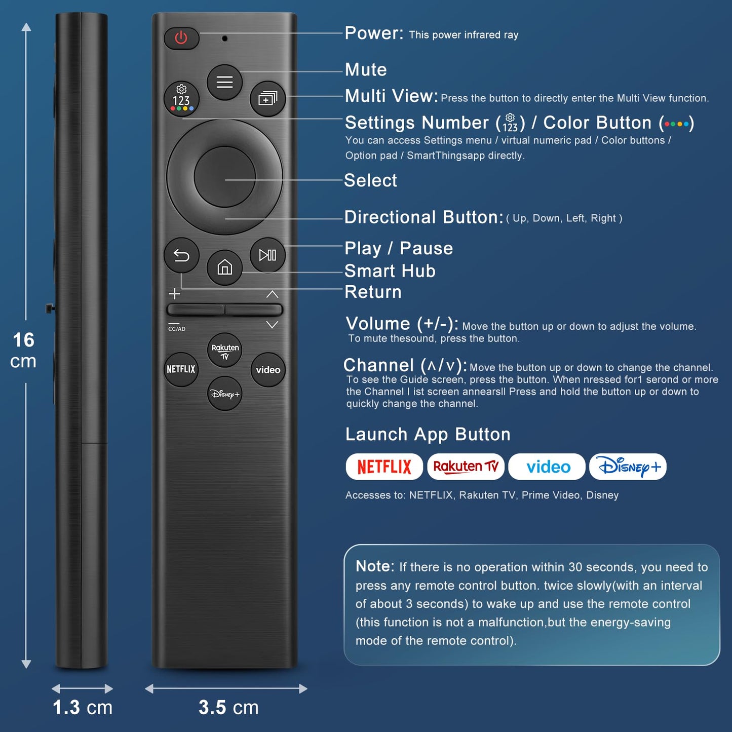 for Samsung TV Remote Replacement,Universal for Samsung Smart TV Remote Controls with Shortcut Buttons