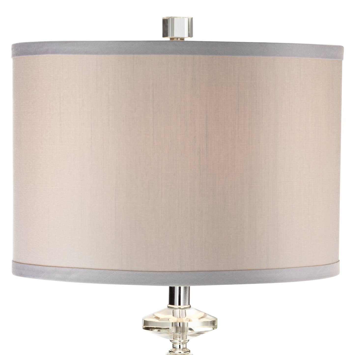 Vienna Full Spectrum Aline 26 1/2" Tall Traditional Table Lamp Clear Crystal Single Gray Shade Living Room Bedroom Bedside Nightstand House Office Home Reading Kitchen Entryway Console Family