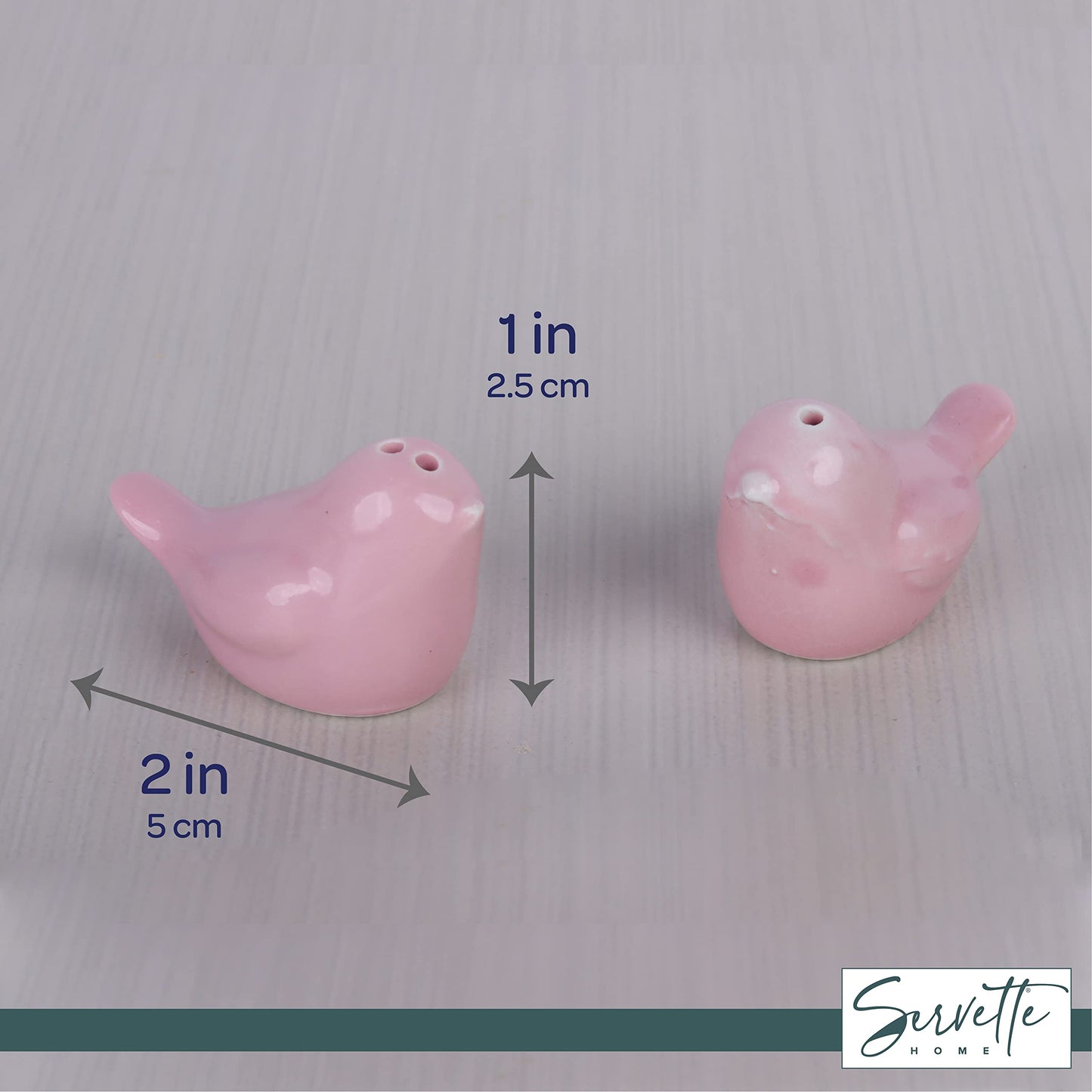 Mini ﻿Pink Lovebirds Salt and Pepper Shakers