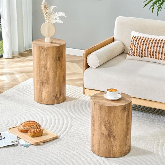 End Table Set of 2, Modern Round Side Table Sofa Couch Tables, Living Room