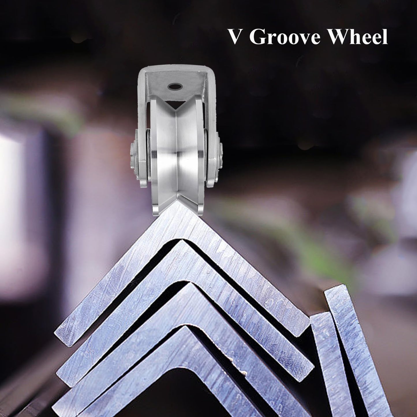 2pcs V Groove Wheel Stainless Steel Heavy Duty Wire Rope Pulley Block Sliding Gate Rollers Double Bearing Plate Caster Solid Track Rollers Wheels Fence Gate Wheel