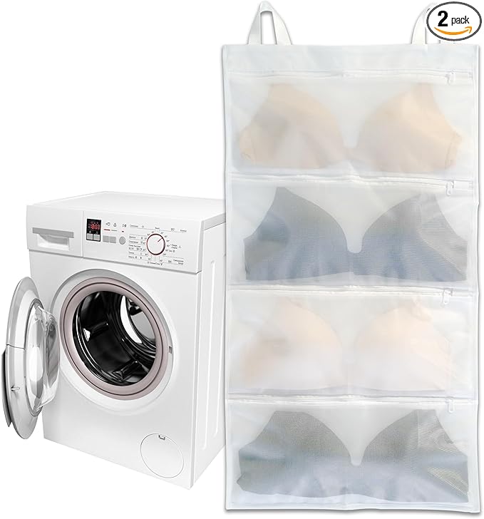 Bra laundry bags for washing machine, Holds 4 D-F cups sizes, Storage and