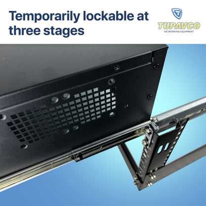 Rackmount Sliding Rails - Kit for 1U-4U Chassis (Adjustable 18" to 25" Depth) 2 or 4 Post Mount Sliders for Server Case (Compatible with Any Standard Rack, Cabinet, Computer Enclosure) Tupavco TP1811