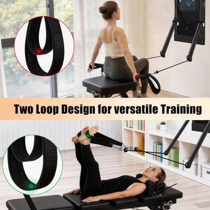 Pilates Loops Compatible with Tonal Smart Home Gym, Double Loop Soft Lined Pilates Straps with T Lock Adapter, W/Snap Hooks, D-Ring Straps for Home Gym & Yoga Workout Accessories (2Pcs)