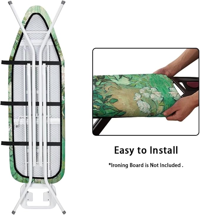 White Rose Ironing Board Cover Dust Covers 15 x 54 Heavy Duty Iron Board Covers