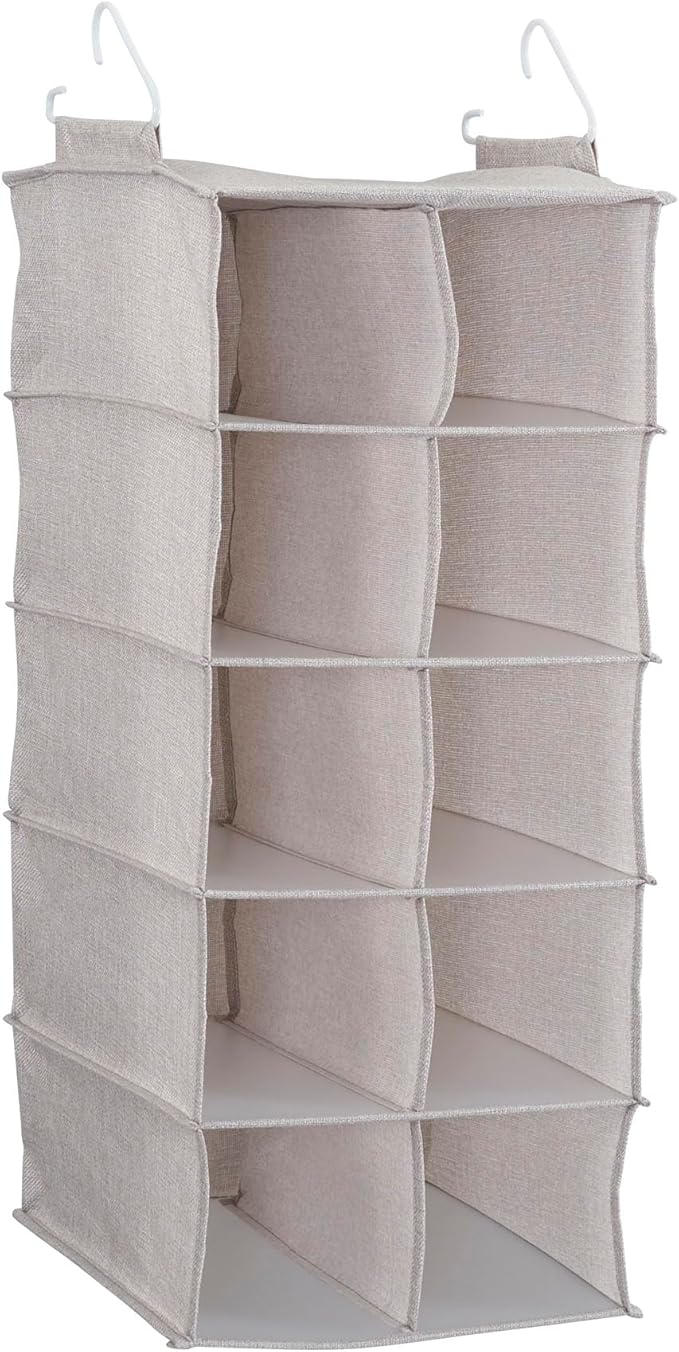 Household Essentials 10-Pocket Hanging Shoe Organizer, Side-by-Side Blended