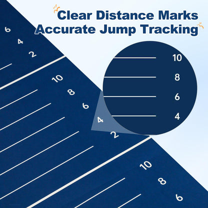 Standing Broad Jump Mat, Long Jump Training Mat with Clear Measurement Marks, Non Slip Broadjump Mat for Home, Gym and School PE