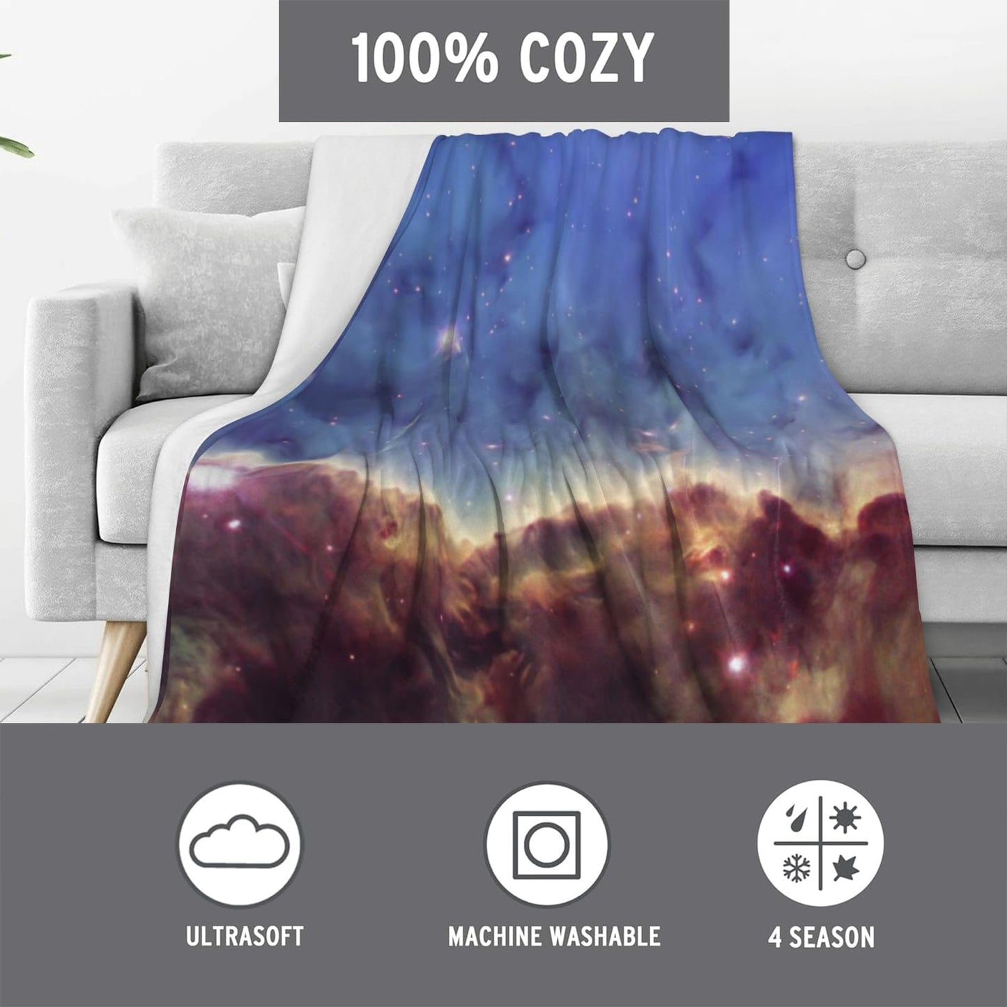 Kibue Funny Cute Capybara Blanket - Soft & Cozy Warm Flannel Throw - Plush Lightweight Blankets for Travel, Sofa, Bedroom, Office - Gifts for Adults Women Kids - for All Seasons 60"×50"