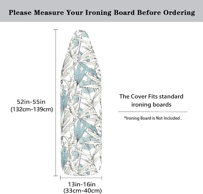 Bird of Paradise Ironing Board Cover 15 x 54 Inch, Tropical Leaf Standard