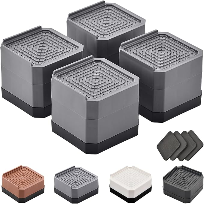 EclatBain Bed Risers Furniture Risers Heavy-Duty Rectangular Adjustable Block