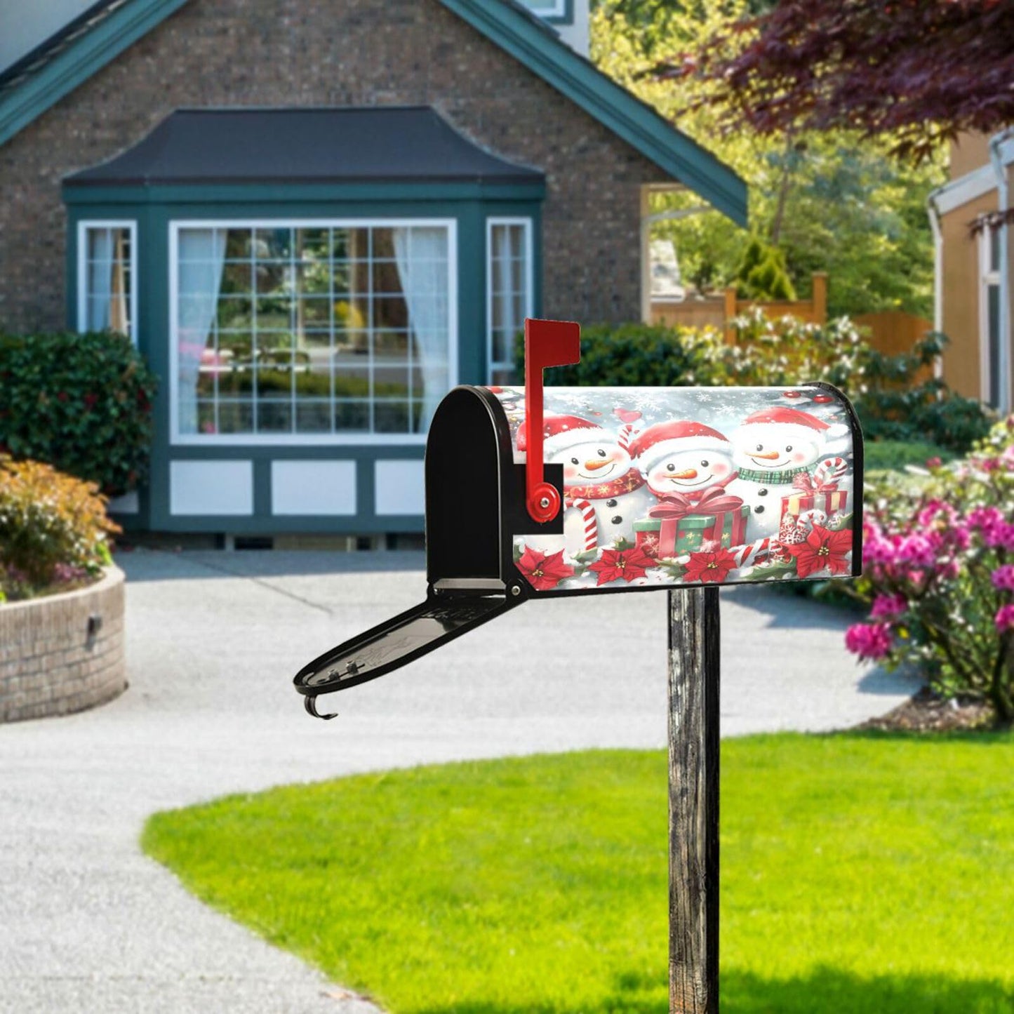ALAZA Christmas Cute Snowman Magnetic Mailbox Cover MailWraps Garden Yard Home Decor for Outside Standard Size-18"x 20.8"