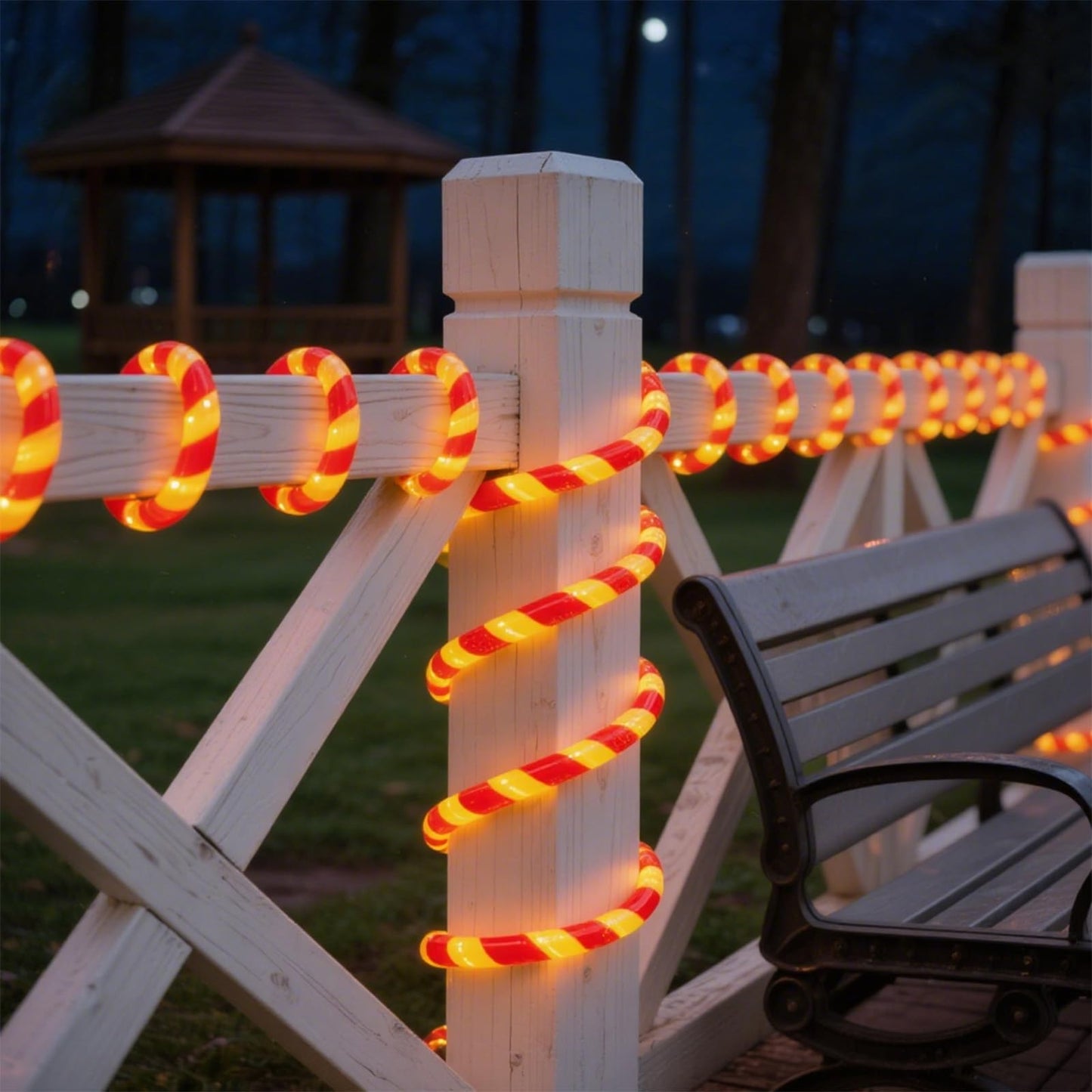 vicktree 360 LED Christmas Candy Cane Rope Lights, 40FT Waterproof Xmas Tree Light, Connectable Tube Light Plug in for Indoor Outdoor Garden Yard Holiday Wedding Festival Party Decoration
