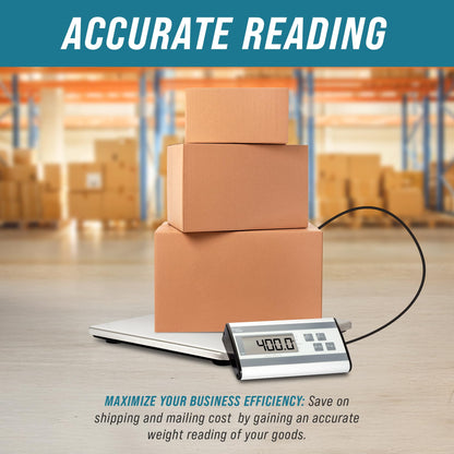 Smart Weigh 440lbs x 6 oz. Digital Heavy Duty Shipping and Postal Scale, with Durable Stainless Steel Large Platform, UPS USPS Post Office Postal Scale and Luggage Scale