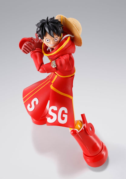 TAMASHII NATIONS S.H. Figuarts One Piece Monkey D. Luffy - Miraishima Egg Head - Approx. 5.9 inches (150 mm), PVC & ABS Pre-Painted Action Figure