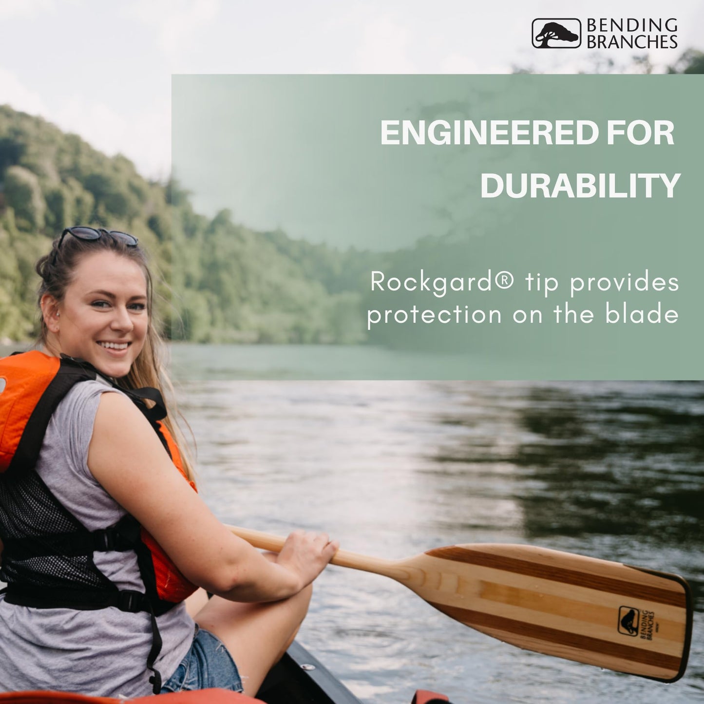 BENDING BRANCHES Arrow Wood Canoe Paddle for Rivers or Lakes, 56in