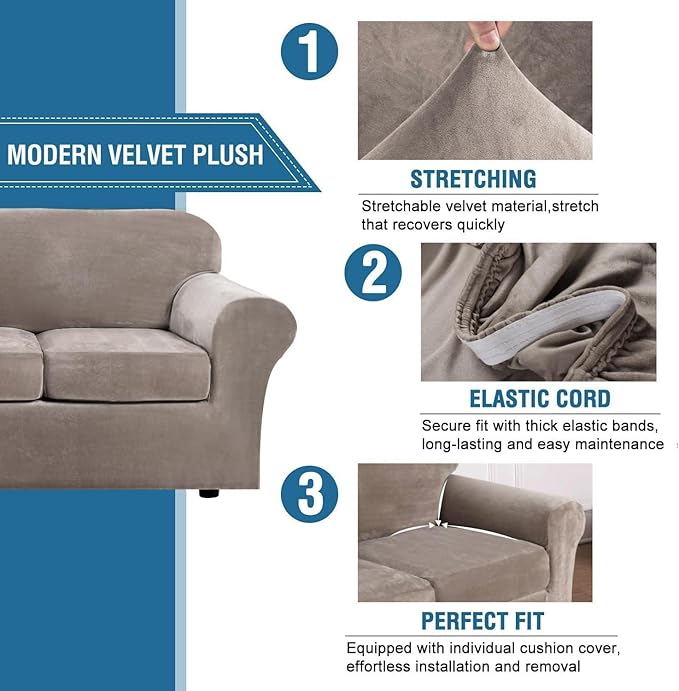 H.VERSAILTEX Rich Stretch 2 Piece Chair Cover Chair Slipcover Sofa Cover