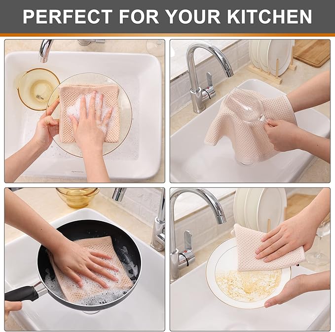 Kitinjoy 100% Cotton Kitchen Dish Cloths