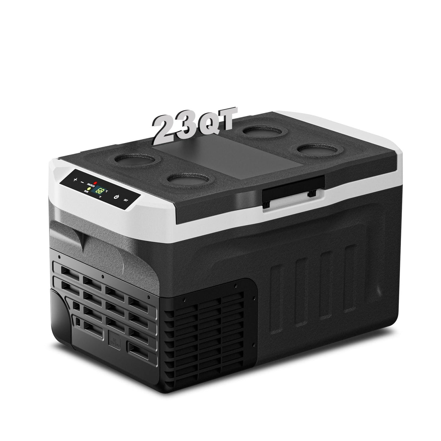 Eeivess 12 Volt Refrigerator, 23QT(20L) Portable Freezer Compressor Cooler, 12/24V DC & 110-240V AC, -4℉~68℉ Dual Mode, Car Fridg for Camping, Travel, Truck, RV, Boat