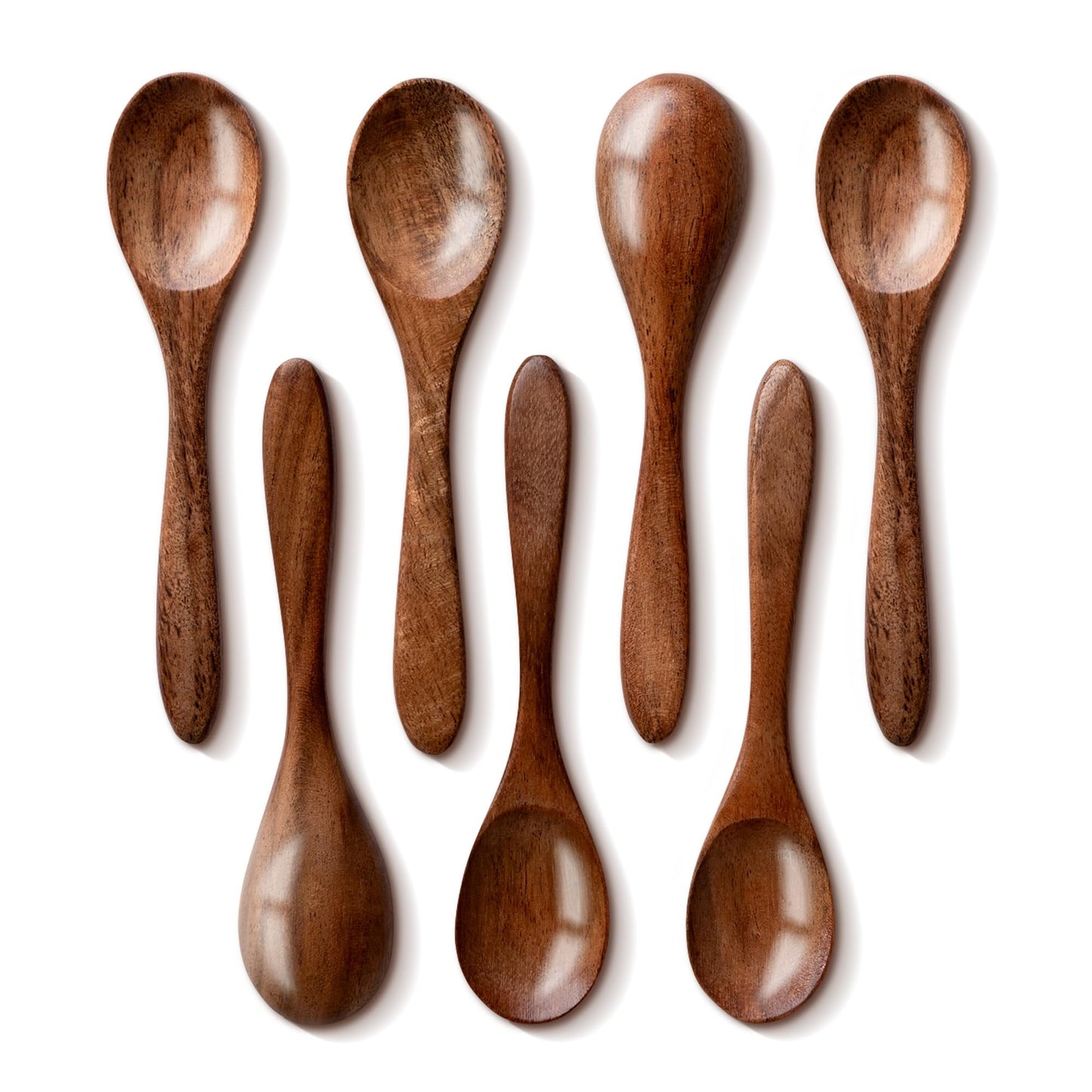 7-Piece Small Wooden Spoons – 5.8 Inch Acacia Wood Honey Teaspoons for Coffee, Tea, Jam, Spices & Condiments – Natural Mini Wood Spoons for Stirring, Serving & Kitchen Use from INANOSA