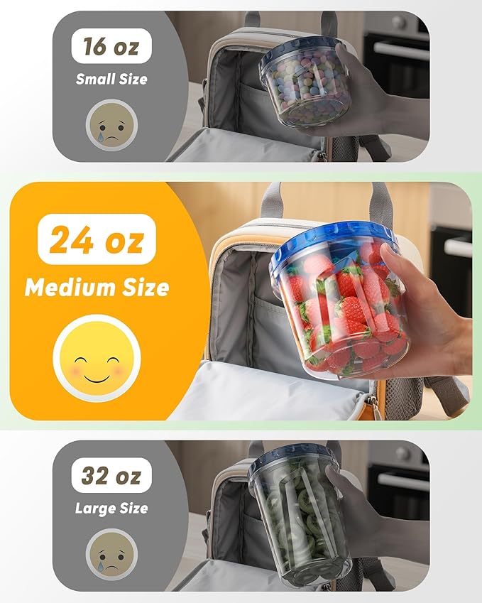 6 Pack-24 oz Freezer Storage Containers, Plastic Food Storage Containers