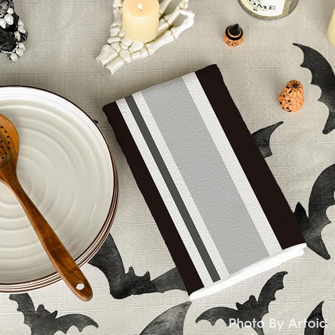 Artoid Mode Black Stripes Home Sweet Home Boho Halloween Kitchen Towels Dish