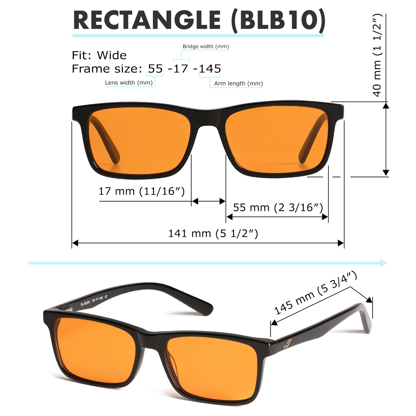 Orange Blue Light Blocking Glasses for Better Sleep - 99.5% Premium Acetate Computer Migraine Glasses for Women & Men - Amber Gaming Glasses - TV Blue Light Blockers Gamer Glasses for Eye Strain