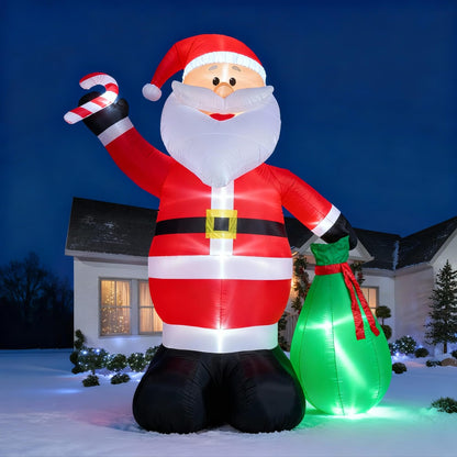 14.5 FT Christmas Inflatables, Giant Inflatable Santa Claus Holding Gift Bags, Blow Up Christmas Santa Claus Outdoor Decorations for Party Holiday Lawn Yard