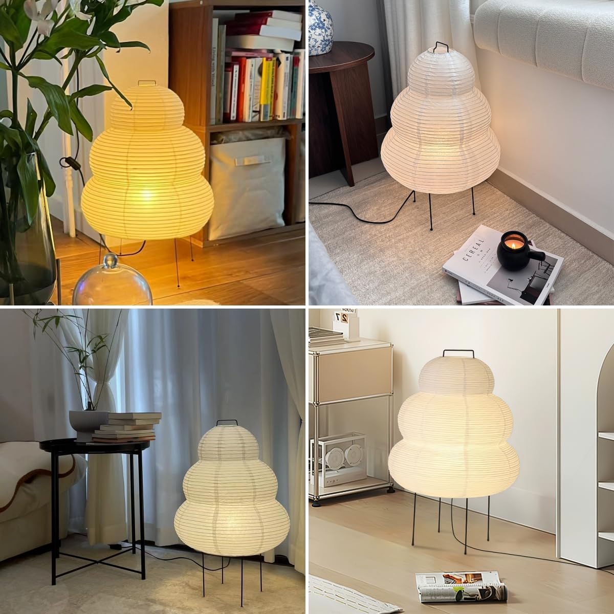 CMHSYTKE Noguchi Style Akari Floor Lamp, Rice Paper Lantern for Establishing A Warm and Cozy Ambiance in Any Room (Cloud), Japanses Floor Lamp