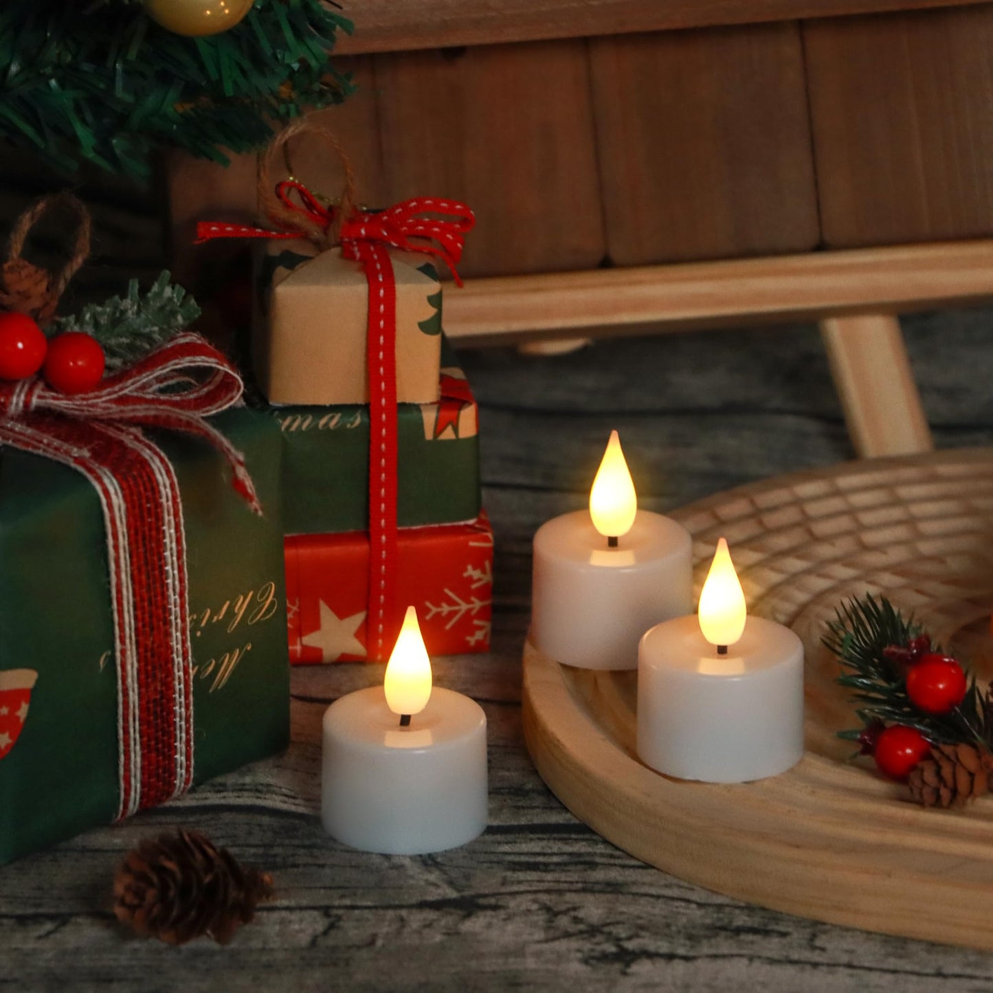 FREEPOWER Rechargeable Flameless Tea Lights with Charging Base & Remote Timer, 12 Pack USB Rechargeable Tealights Candles Battery Operated, Flickering Realistic for Home Christmas Wedding Decor