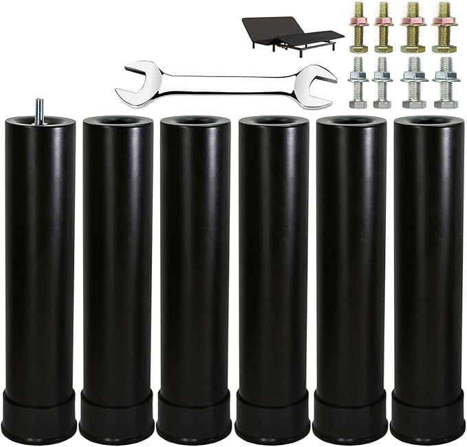 11 Inch Metal Adjustable Bed Base Frame Leg Replacement Heavy Duty Extra Height