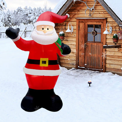 Glory Island 7 FT Christmas Inflatable Santa Claus Holding Gifts Bag, Blow Up Santa Claus with LED Lights, Lighted Christmas Decor for Yard, Indoor Outdoor Yard Garden Christmas Decoration