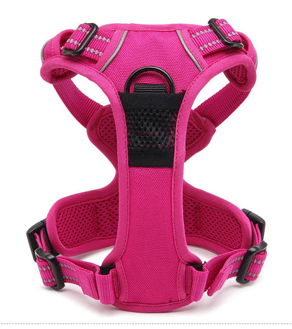 TRUE LOVE Adjustable No-Pull Dog Harness Reflective Pup Vest Harnesses Comfortable Control Brilliant Colors Truelove TLH5651(Fushcia,L)