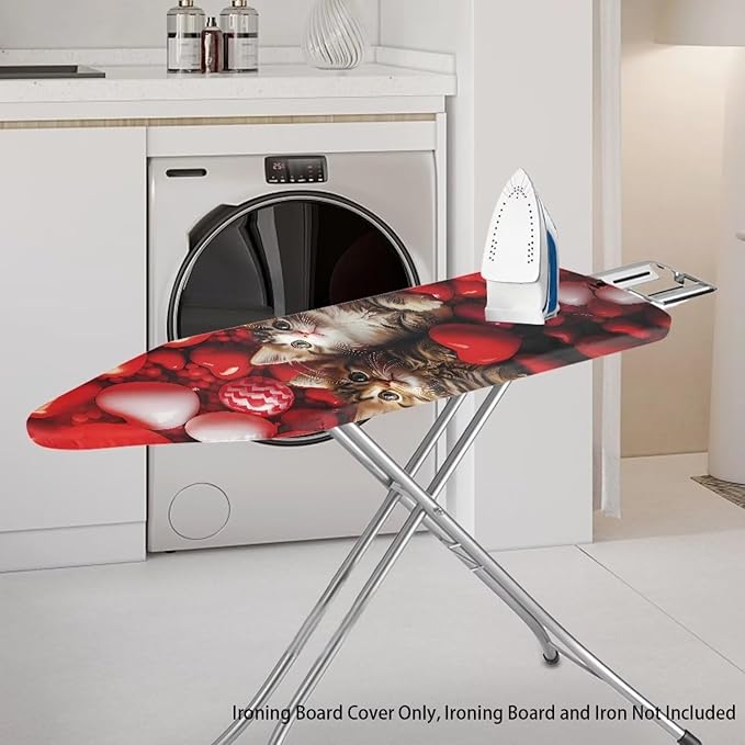 Hearts Cat Ironing Board Cover Heavy Duty Thick Padding Iron Board Covers