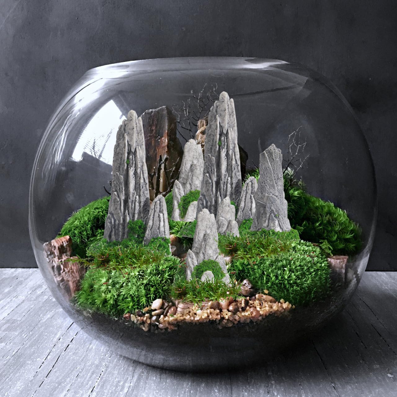 DOITOOL 12PCS Mini Rockery Decoration Zen Garden Accessories Miniature Zen Decor Rockery Statue Miniature Mountain Micro Landscape Decoration Bonsai Ornament Plant Pot Terrarium Decor