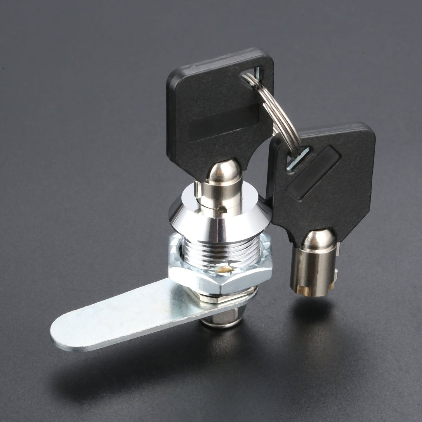 Thread Tubular Cam Lock 16mm Zinc Alloy Security Drawer Cam Cylinder Lock with 2 Keys for Door Mailbox Cabinet Cupboard Letterbox Silver