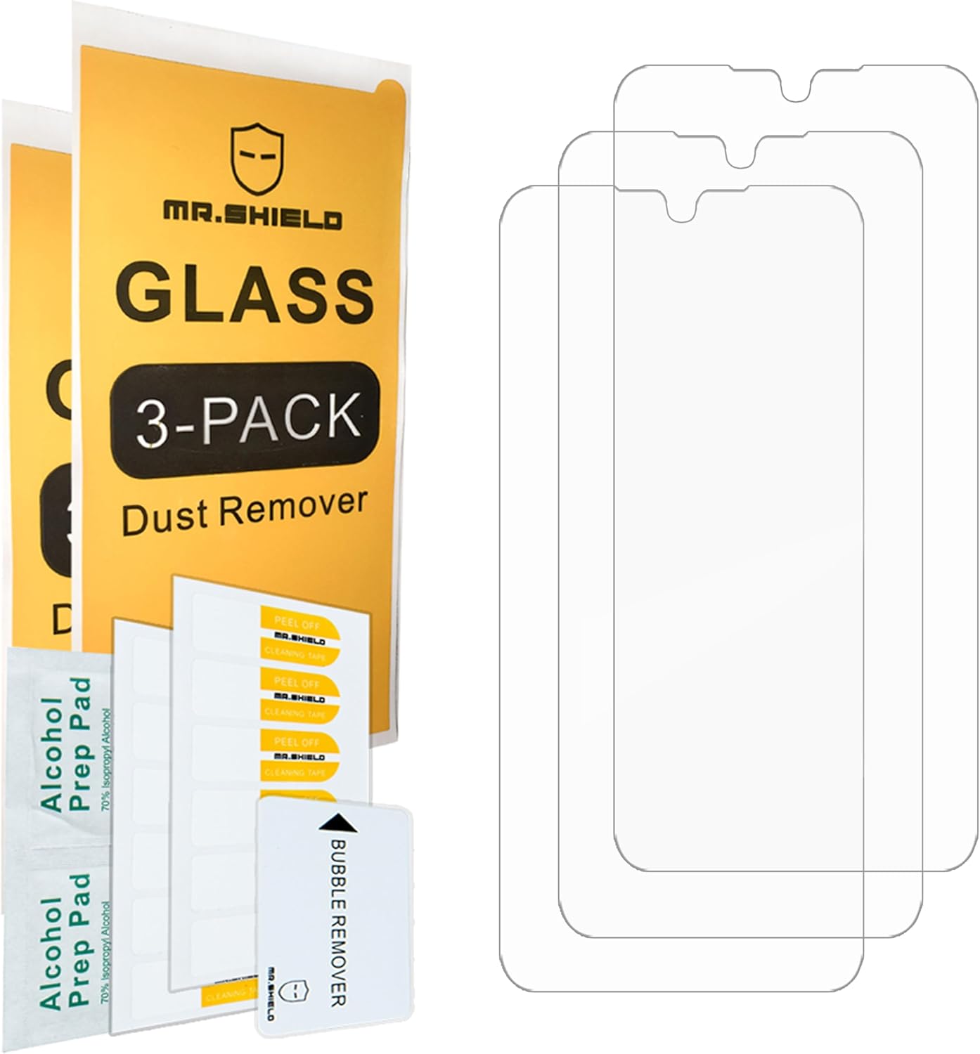 Mr.Shield Screen Protector compatible with Samsung Galaxy A15 5G / 4G [Tempered Glass] [3-PACK] [Japan Glass with 9H Hardness]