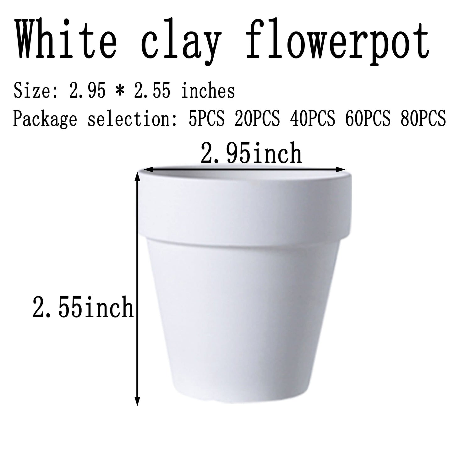 XXYXXY 20 Pieces 2.95 inch White Terra Cotta Pots Mini with Drain Holes Juicy flowerpots Home Office, windowsill, Wedding Decoration flowerpots（White） ﻿
